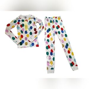 Hanna Andersson Multicolor Egg Pattern 100% Organic Cotton Kids Pajama Set
